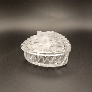 Vintage Mikasa Crystal Rose Covered Petite Trinket Box